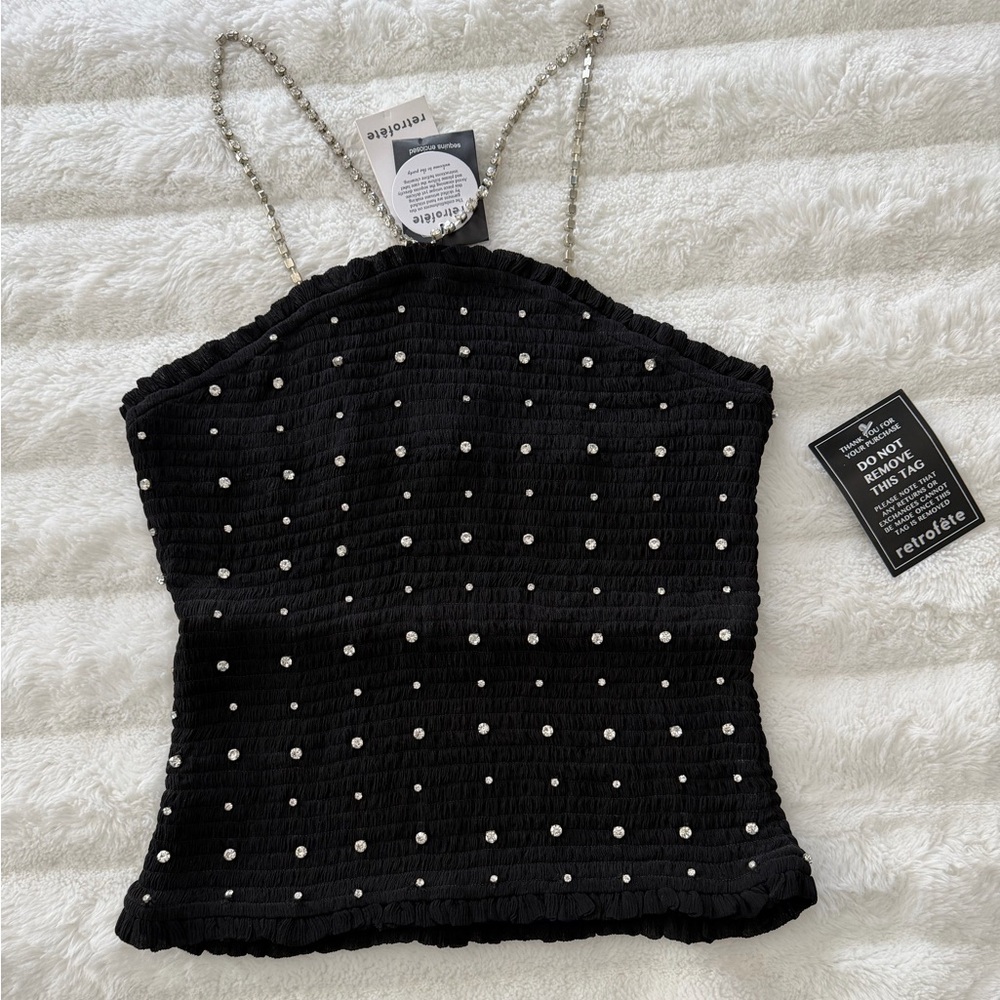 Retrofete Crystal Smocked Talitha Top